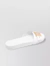 Tory Burch Slide Sandals With Metallic Buckle Accent In White