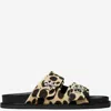 Tory Burch 'turnlock' Brown Sandals With Double Strap And Leopard Print In Animal Print