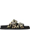 Tory Burch Slider Sandals With Leopadrata Pattern In Black