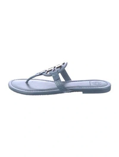 Pre-owned Tory Burch Slides In Blue