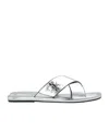 Tory Burch Logo-plaque Sandals In White