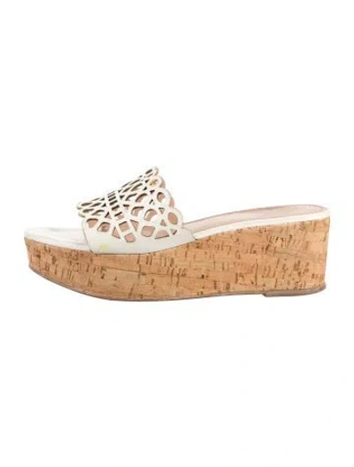 Pre-owned Tory Burch Slides In White