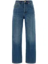 Tory Burch Customizable Belt Cropped Flare Jeans In Blue