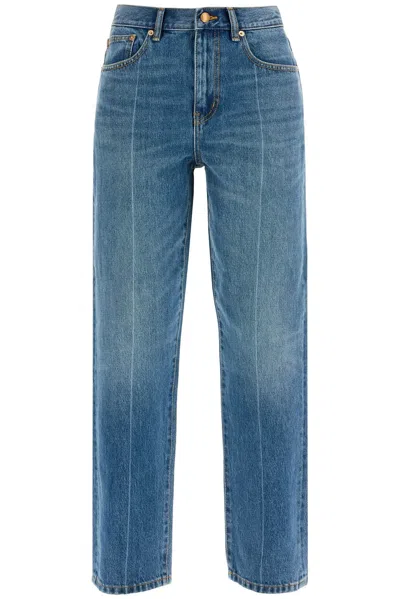 Tory Burch Slim Denim Cotton Jeans In Blue
