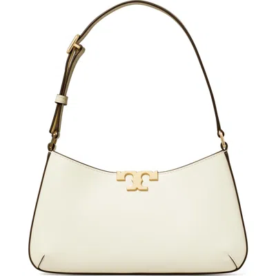 Tory Burch Slim Eleanor Pebble Leather Shoulder Bag In Warm White