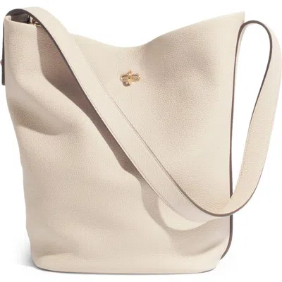 Tory Burch Slim Lock Leather Bucket Bag In Pink