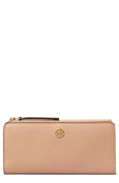 Tory Burch Slim Robinson Pebble Bifold Wallet In Goan Sand