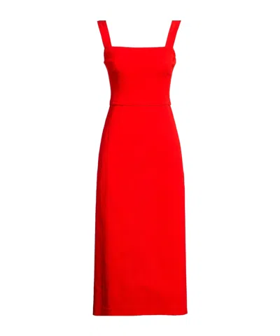Tory Burch Slim Square Neck Dress In Red