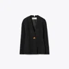 Tory Burch Slim Tweed Jacket In Black/black