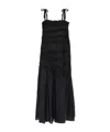 Tory Burch Cotton Smocked Midi Dress In Black