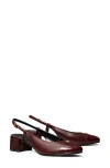Tory Burch Slingback Cap Toe Pump In Burgundy
