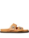 Tory Burch Round Toe Leather Dual Strap Sandals