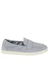 Tory Burch Light Blue Loafers With Logo Plaque On The Front And Slip-on Design