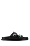 Tory Burch Double Strap Leather Flat Sandals