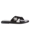 Tory Burch T Lock Cross Band Slide In Black