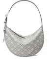 Tory Burch Small Balloon Monogram Utility Shoulder Bag In Gray