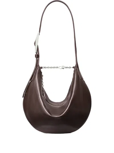 Tory Burch Small Balloon Zip Leather Shoulder Bag In Brown