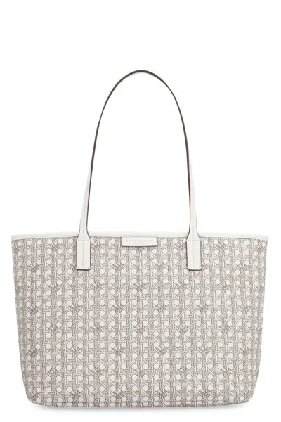 Tory Burch Small Basketweave Canvas Tote Handbag In Ivory