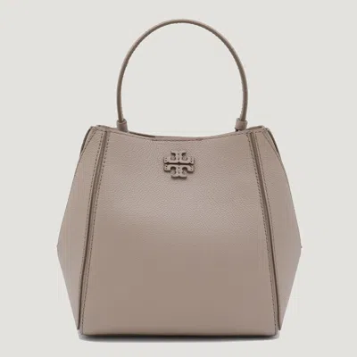 Tory Burch Grey Mcgraw Small Bucket Bag In Brown