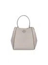 Tory Burch Mcgraw Small Leather Bucket Bag In Gray