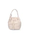 Tory Burch Textured Fabric Shoulder Bag With Adjustable Strap In White