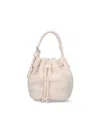 Tory Burch Textured Fabric Shoulder Bag With Adjustable Strap In White