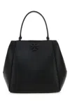 Tory Burch Black Bucket Bag With Tonal Logo In Leather Woman In Black