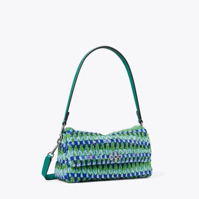 Tory Burch Small Charlie Beaded Shoulder Bag In Black