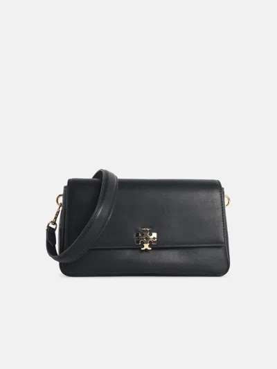Tory Burch Small 'charlie' Black Suede Shoulder Bag In Red