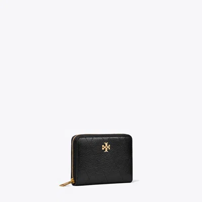 Tory Burch Small Charlie Quilted Zip-around Wallet In Black