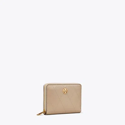 Tory Burch Small Charlie Quilted Zip-around Wallet In White