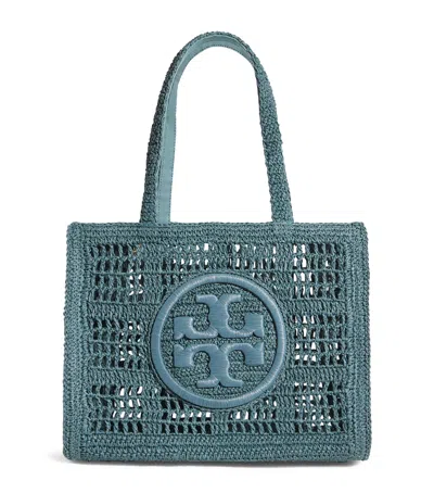 Tory Burch Small Crochet Ella Tote Bag In Blue