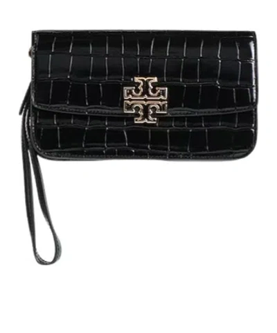 Tory Burch Small Crocodile-patterned Clutch In Pink