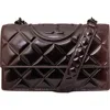 Tory Burch Small Fleming Quilted Patent Shoulder Bag In Brown