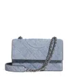 TORY BURCH SMALL DENIM FLEMING SHOULDER BAG