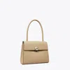 Tory Burch Small Deville T Monogram Leather Bag In Fresh Clay
