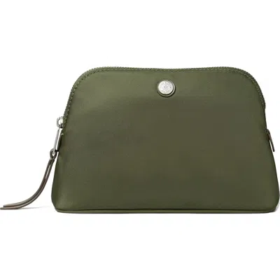 Tory Burch Small Dome Nylon Cosmetic Case In Neutral