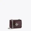 Tory Burch Small Eleanor Croc-embossed Shoulder Bag In Burgundy