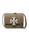 Tory Burch Wild Mushroom Brown Calf Leather Eleanor Pebbled Small Bag In Brown