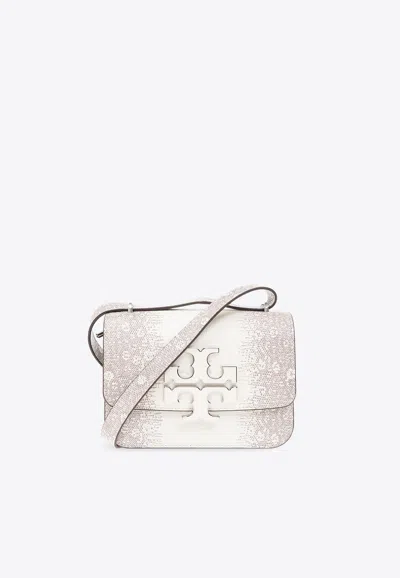 Tory Burch Small Eleanor Lizard Embossed Shoulder Bag In White
