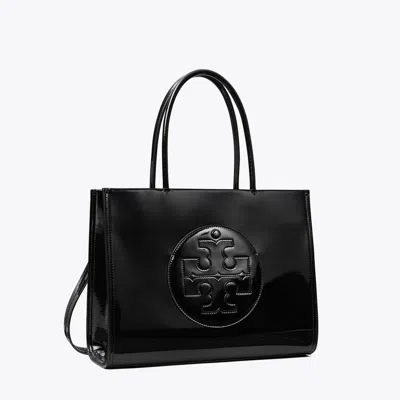 Tory Burch Small Ella Bio Patent Tote In Black