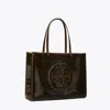 Tory Burch Small Ella Croc-embossed Tote In Brown