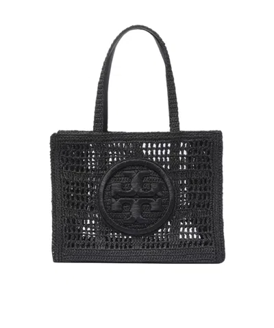 TORY BURCH TORY BURCH ELLA LOGO EMBROIDERED CROCHET TOTE BAG