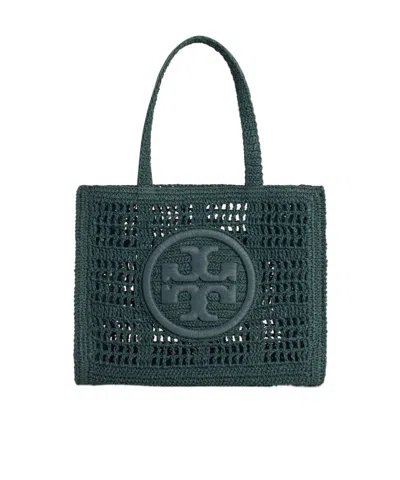 Tory Burch Small Crochet Ella Tote Bag In Blue