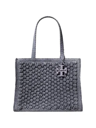 Tory Burch Small Ella Hand-crocheted Popcorn Tote Bag In Gray