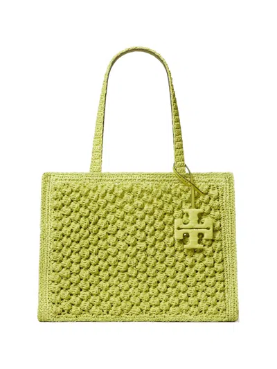 Tory Burch Small Ella Hand-crocheted Popcorn Tote In Green