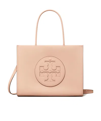 Tory Burch Small Ella Logo-appliqué Tote Bag In Nude
