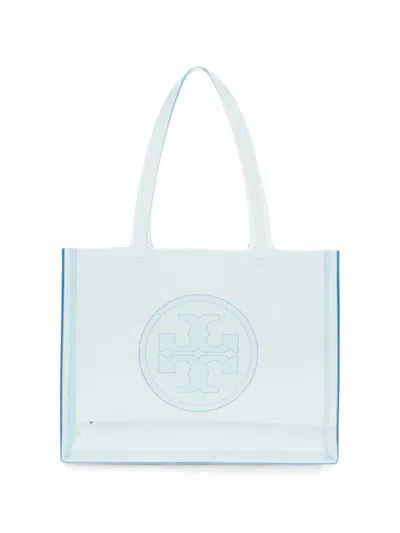Tory Burch Small Ella Logo-embossed Tote Bag In Blue
