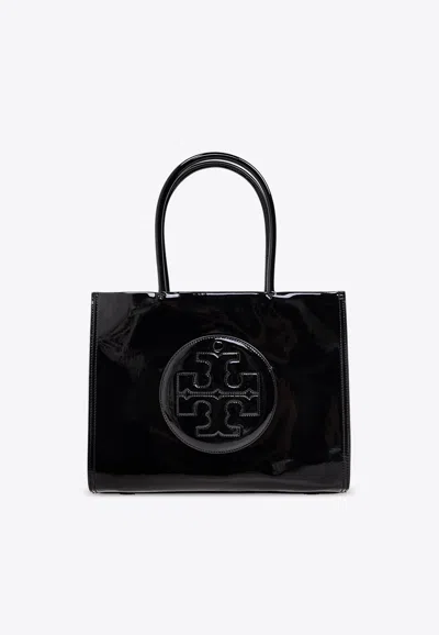 Tory Burch Small Ella Patent Leather Tote Bag In Black
