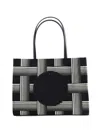 Tory Burch Small Ella Printed Tote In Black